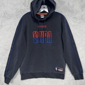 Hugo Boss x NBA Hoodie Men's Sz L Black Team Bounce Triblend Pullover Sweatshirt